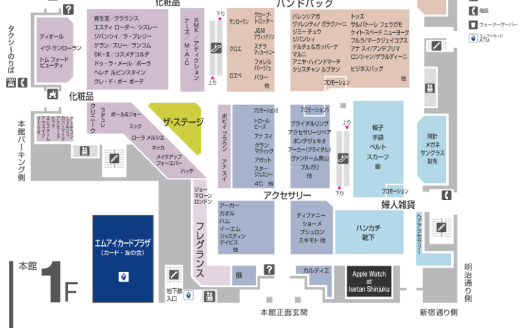伊勢丹1階の地図の画像